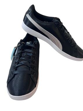 Puma Vikky EP Sneakers Tennis Shoes Womens Size 9.5 New Black Silver
